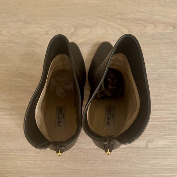 JIMMY CHOO Bella Calf Leather Black Booties with Gold Heel - EU 39 - Picture 8 of 12